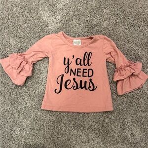 Boutique 2t Pink Ruffle Sleeve toddler shirt